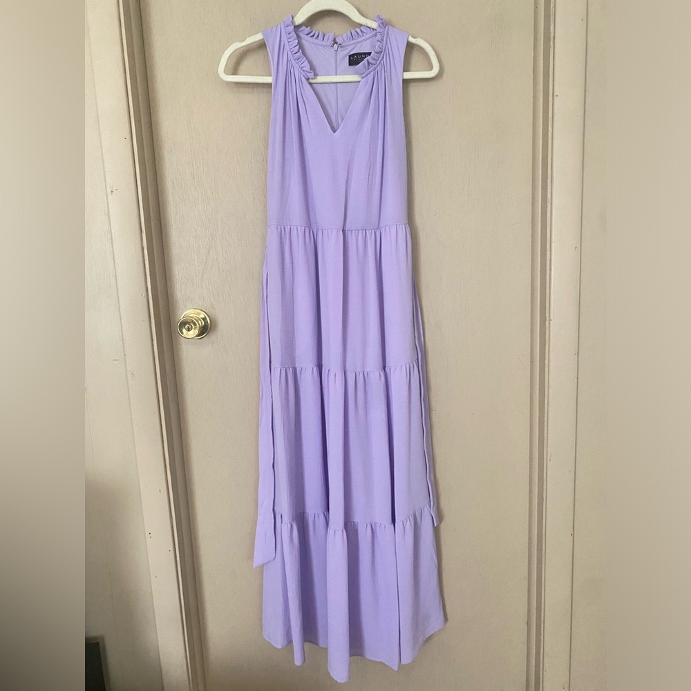 Lilac tie waist dress